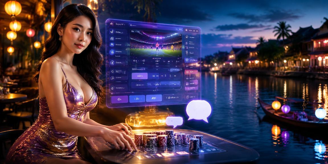 Người dùng tại Hội An mua vé xổ số và dùng ứng dụng giải trí trong lúc uống cà phê buổi sáng